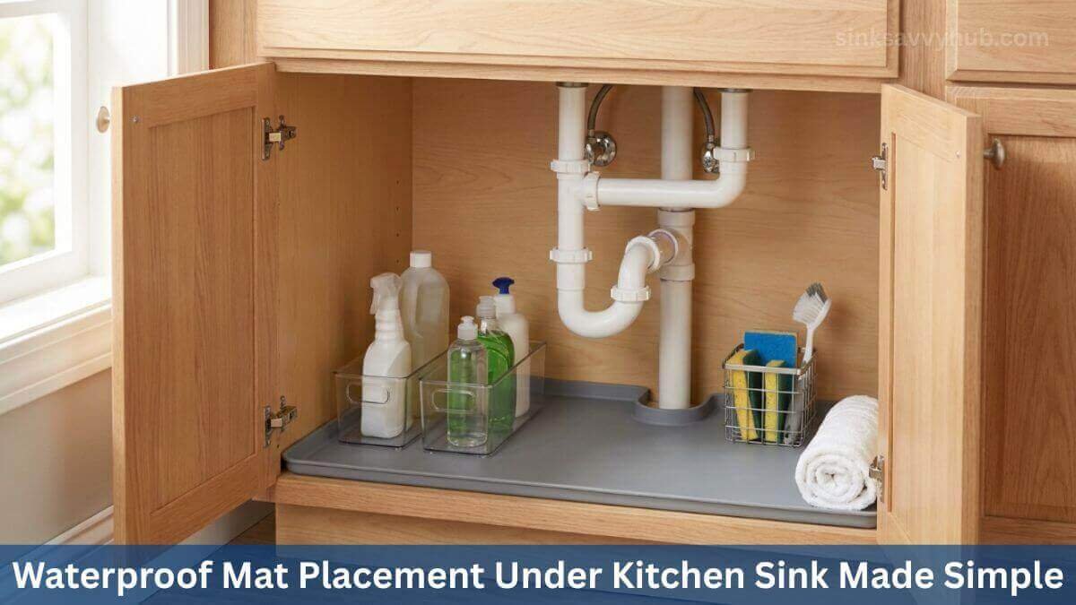 waterproof mat placement under kitchen sink